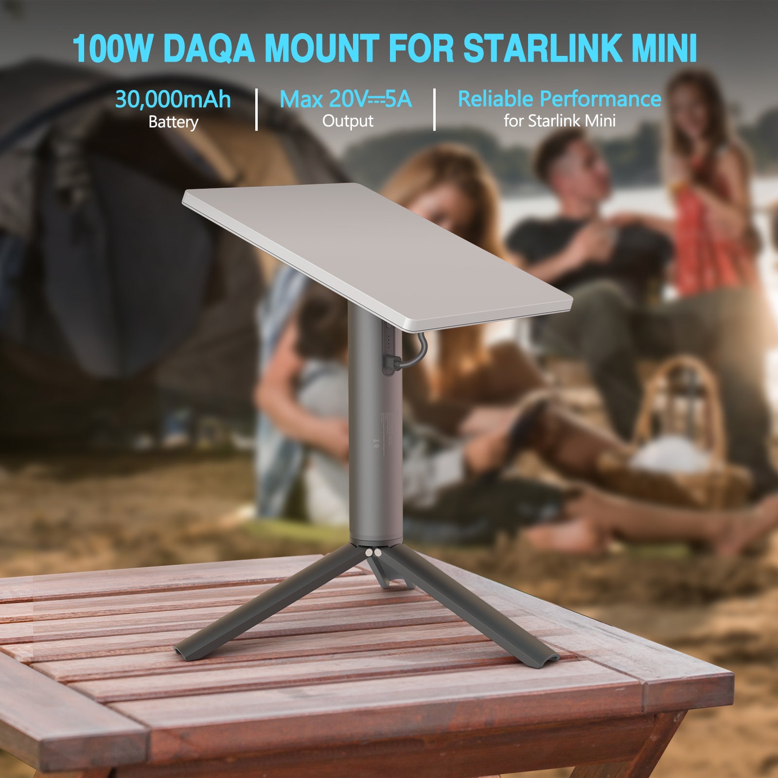 Starlink Mini Mount, with Battery Pack 20V 5A Output, Adjustable Starlink mini Mount for Outdoor & Camping | LED Power Indicator, Type-C Charging Port, Carrying Case Included,