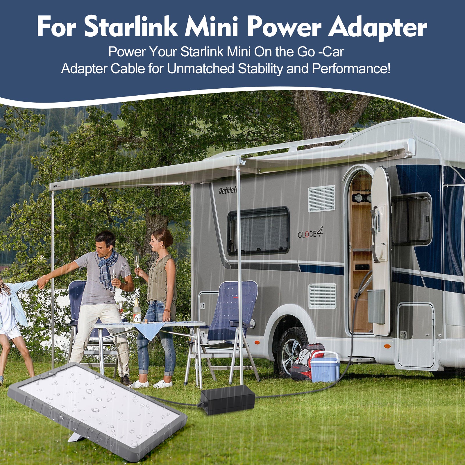 Starlink Mini Car Adapter with Type C- 12V~24V | 60W DC Power Cable for Star Link - Compact & Stable Star Link 12v Adapter for Car, RV, Camping, and Off-Grid Use