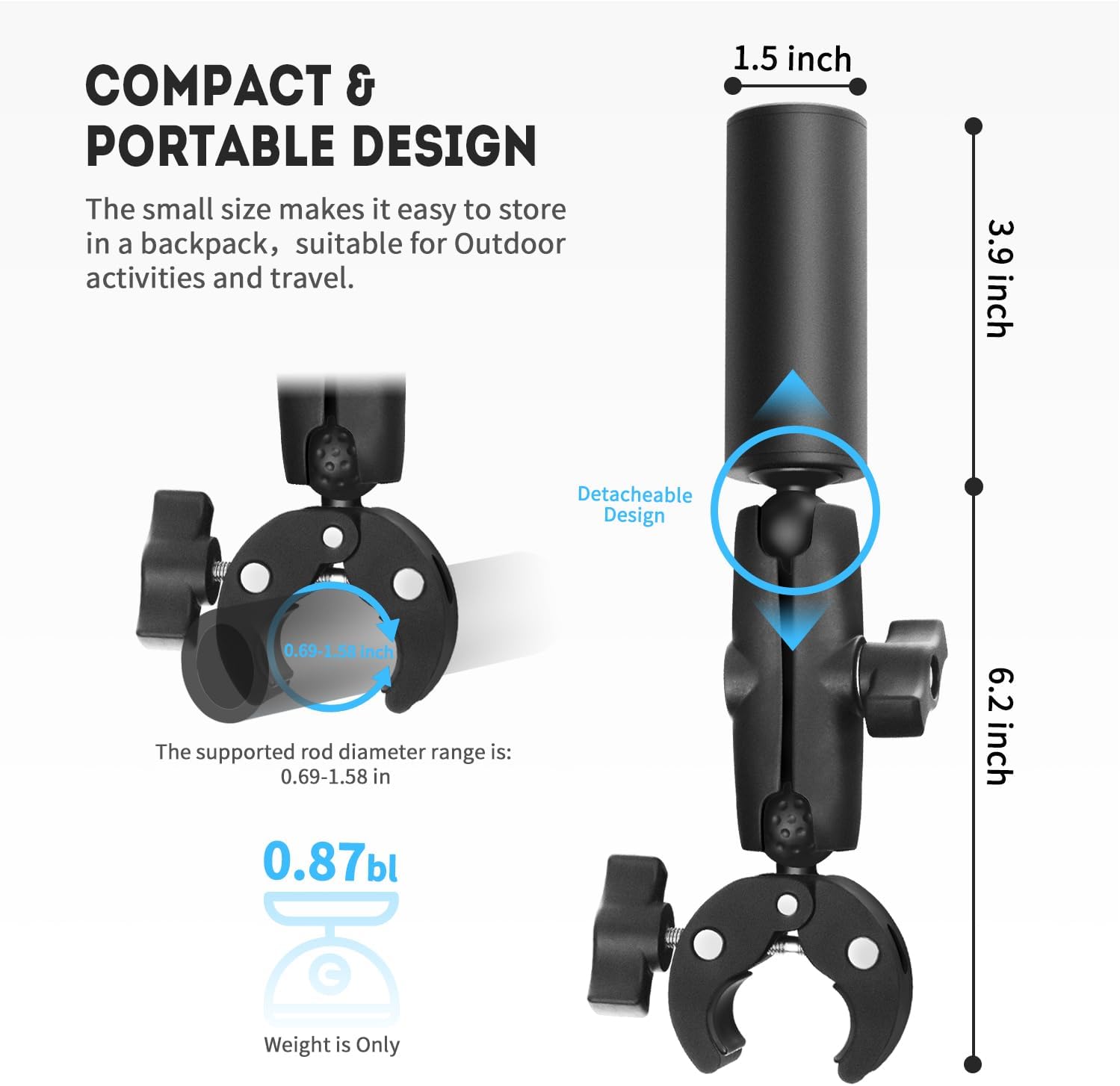 Starlink Mini Mount – Versatile Clamp for Bike, RV, Yacht & Ladder | Quick Installation, Durable Car Mount