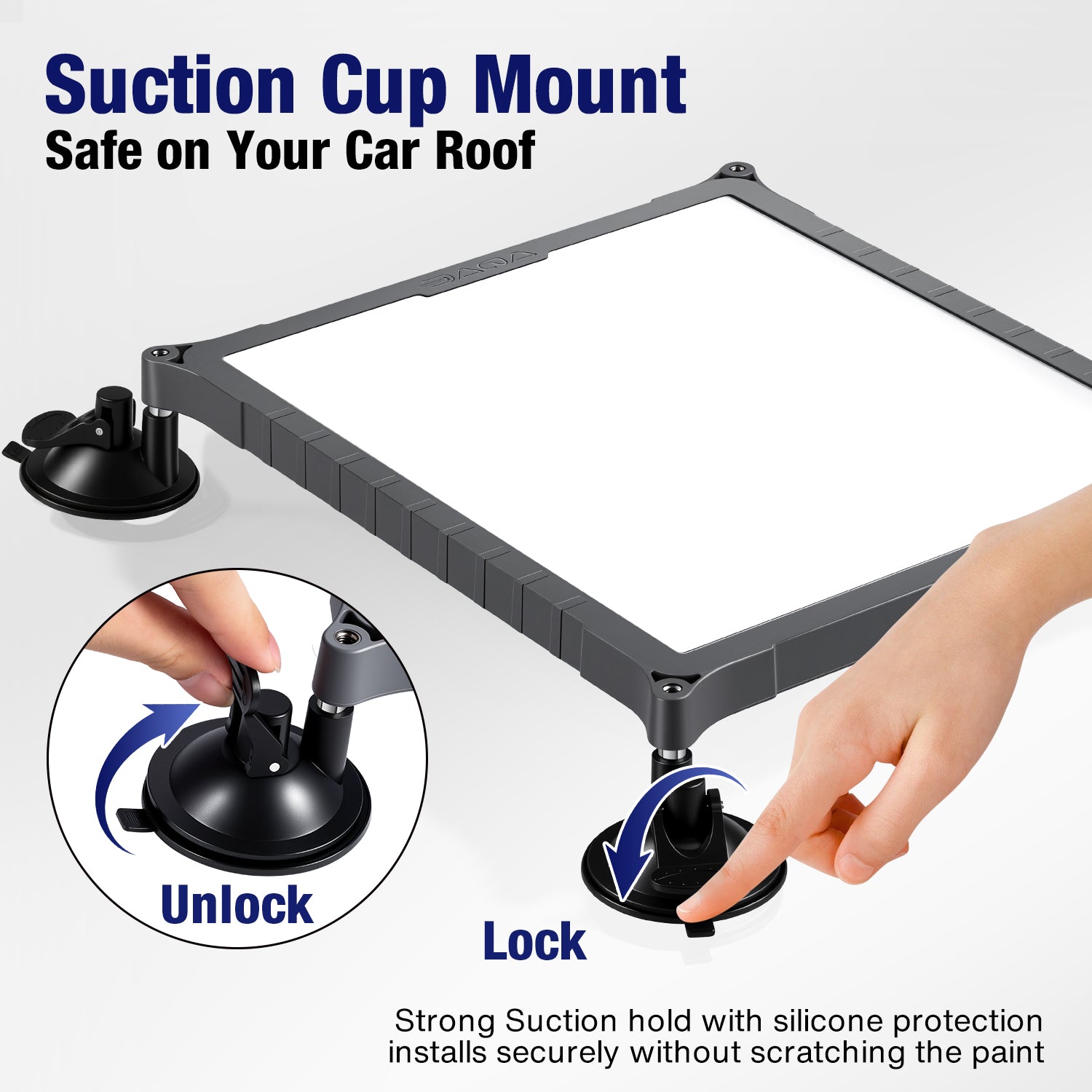 Starlink Mini Suction Cup Mount | TPU+PC Case, Travel & Camping Mount for Cars, Trucks, RVs Gray