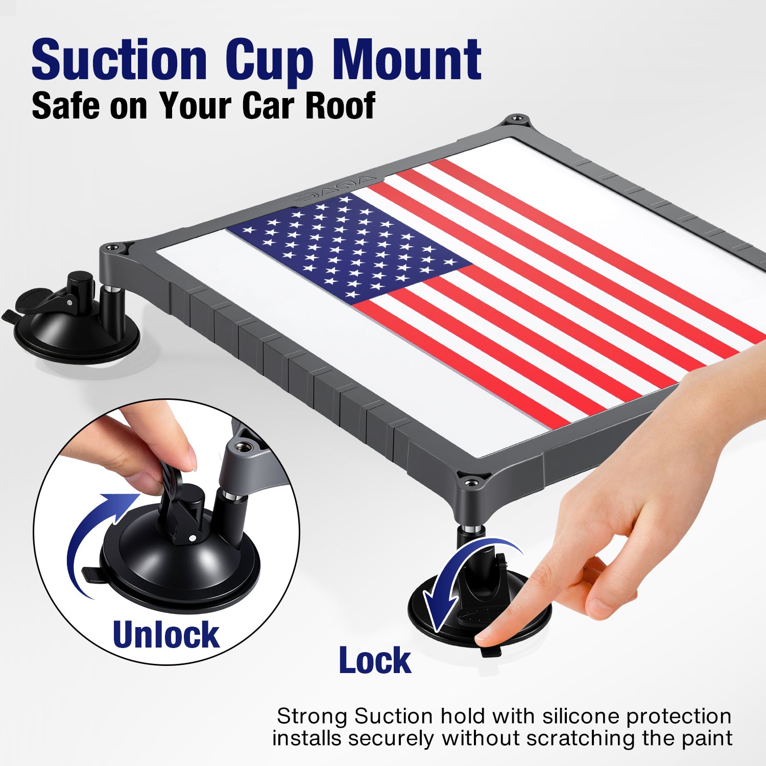 Starlink Mini Suction Cup Mount | TPU+PC Case, Travel & Camping Mount for Cars, Trucks, RVs Gray