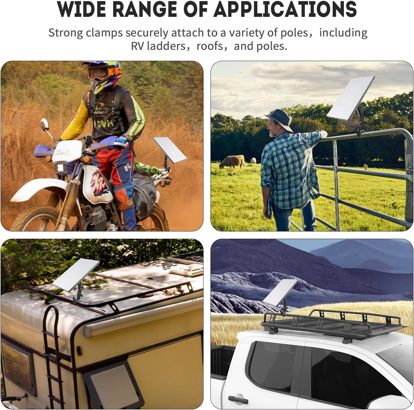 Starlink Mini Mount – Versatile Clamp for Bike, RV, Yacht & Ladder | Quick Installation, Durable Car Mount