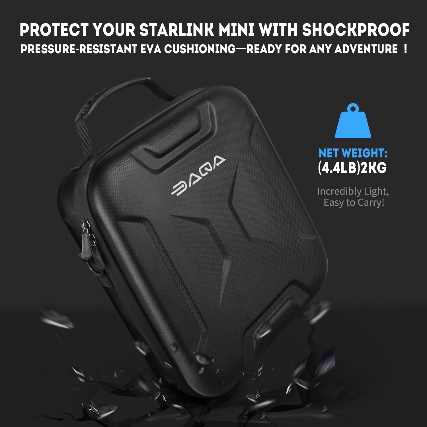 Case for Starlink Mini – Waterproof, Shockproof EVA Starlink Case Shoulder Star link Bag with Dual Carry Options | Ideal Starlink Mini Accessories