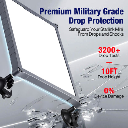 Starlink Mini Suction Cup Mount | TPU+PC Case, Travel & Camping Mount for Cars, Trucks, RVs Gray