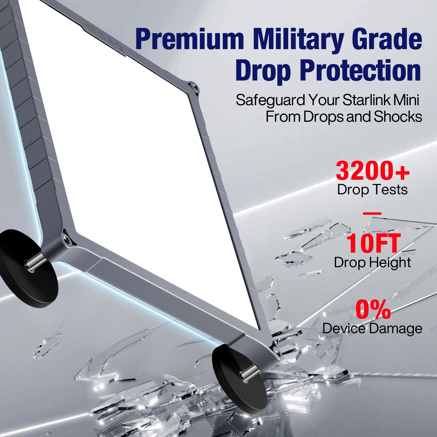 Starlink Mini Magnetic Mount | TPU+PC Case, Travel & Camping Mount for Cars, Trucks, RVs Black