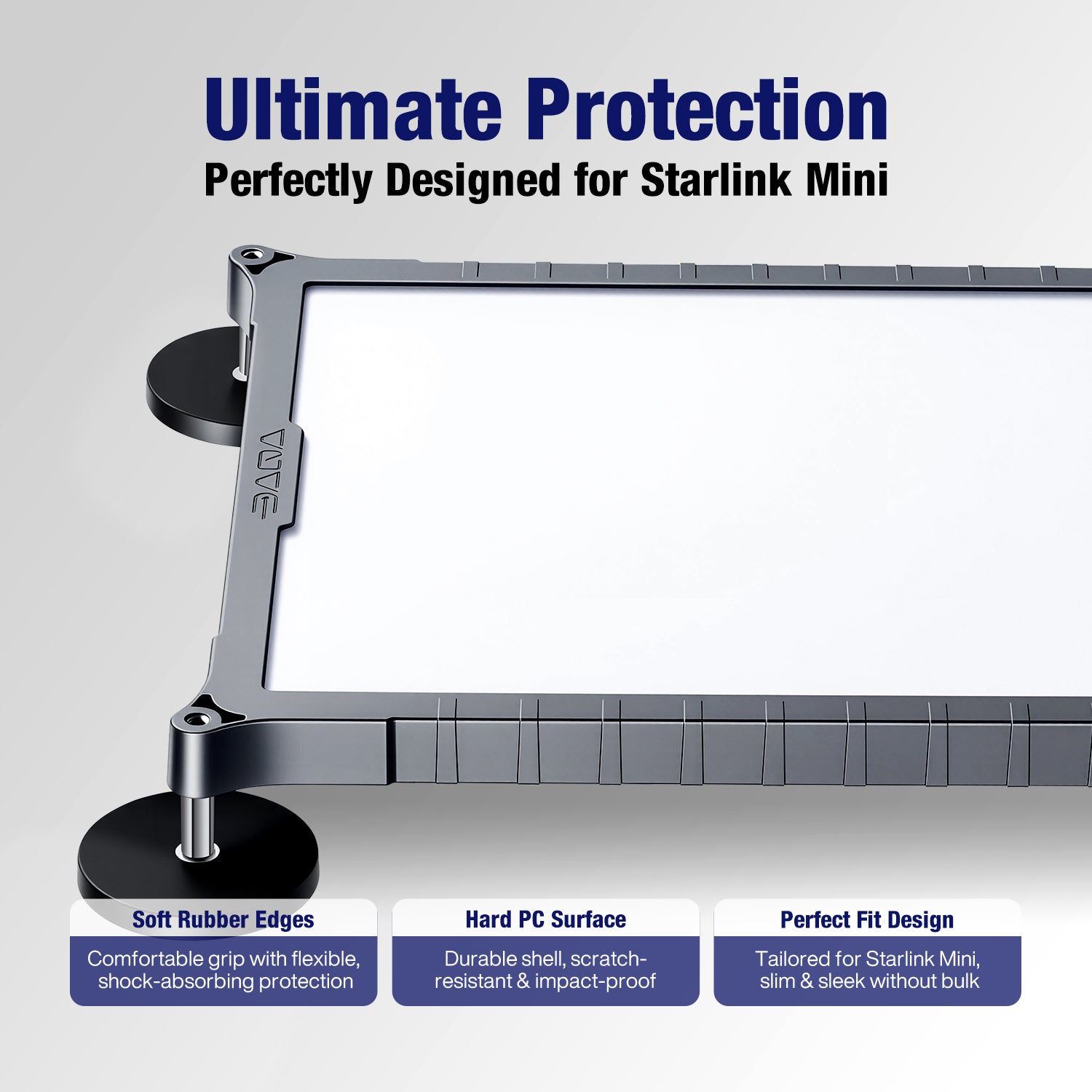 Starlink Mini Magnetic Mount | TPU+PC Case, Travel & Camping Mount for Cars, Trucks, RVs Black